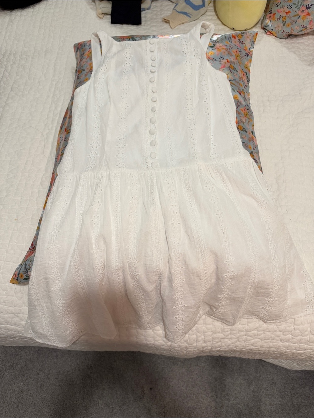 Altar'd State White Eyelet Button-Front Girls Dress